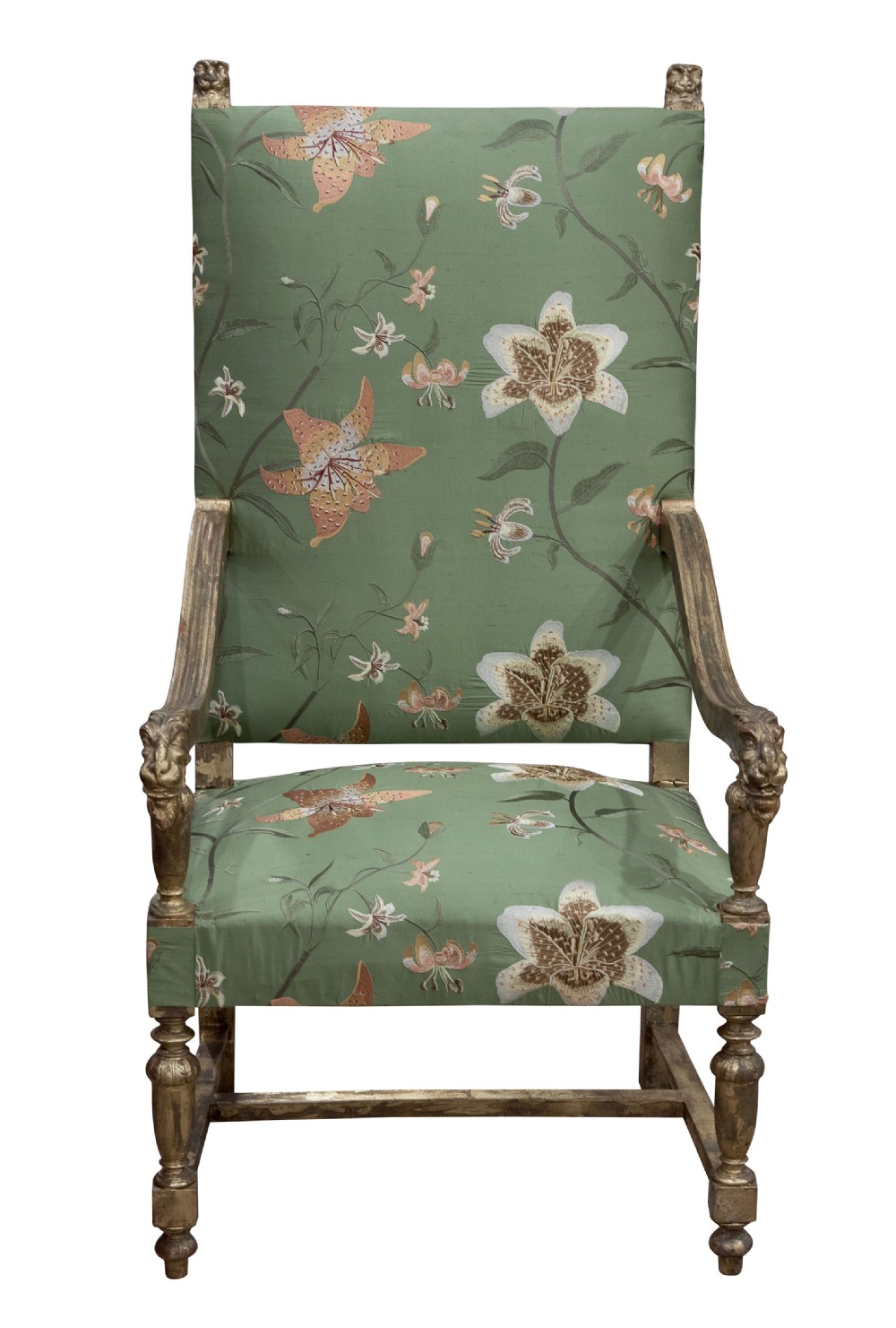 Pair of distressed gilt framed armchairs c1830-50 View II