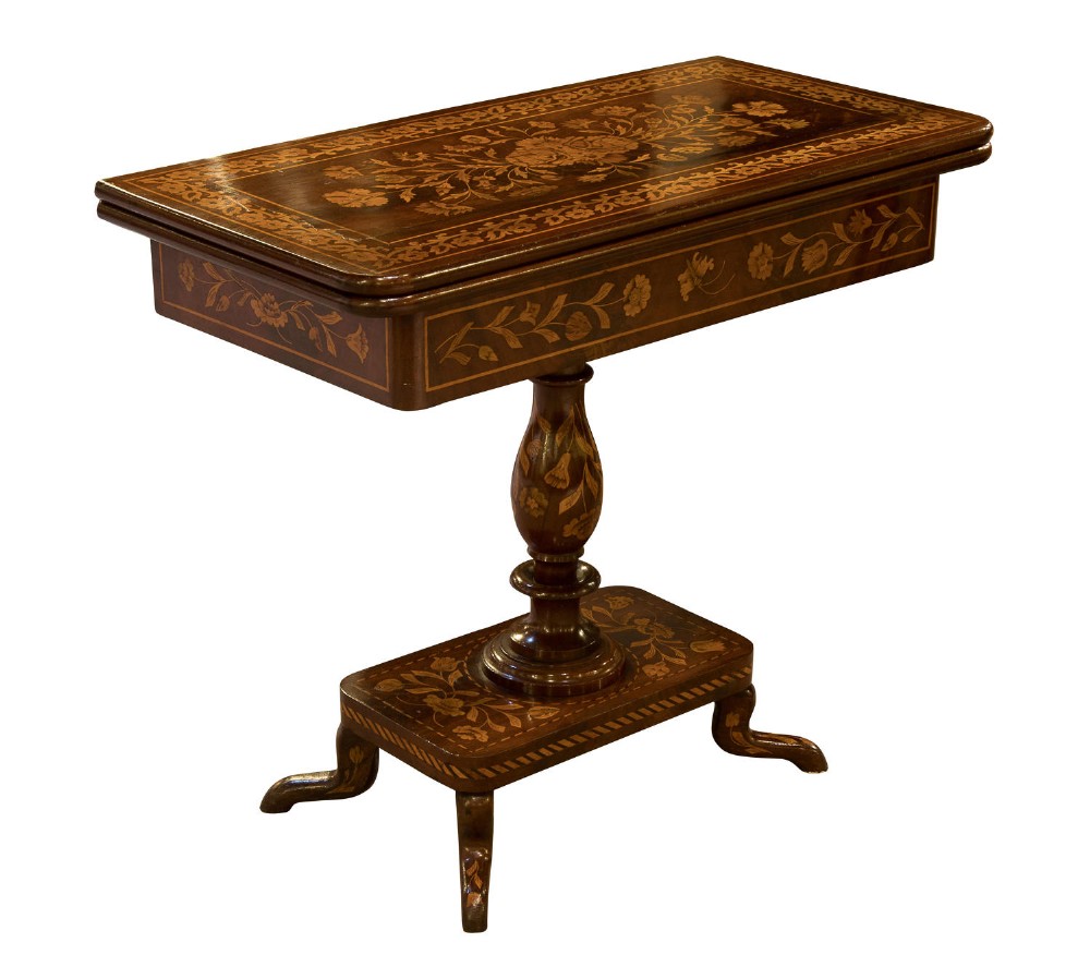 Victorian Mahogany & Dutch Marquetry Card Table