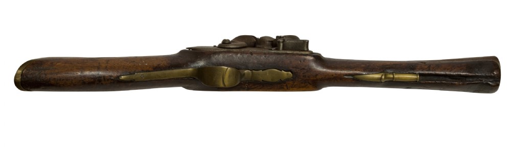 Iron barrelled and brass mounted Ottoman flintlock blunderbuss pistol View IV