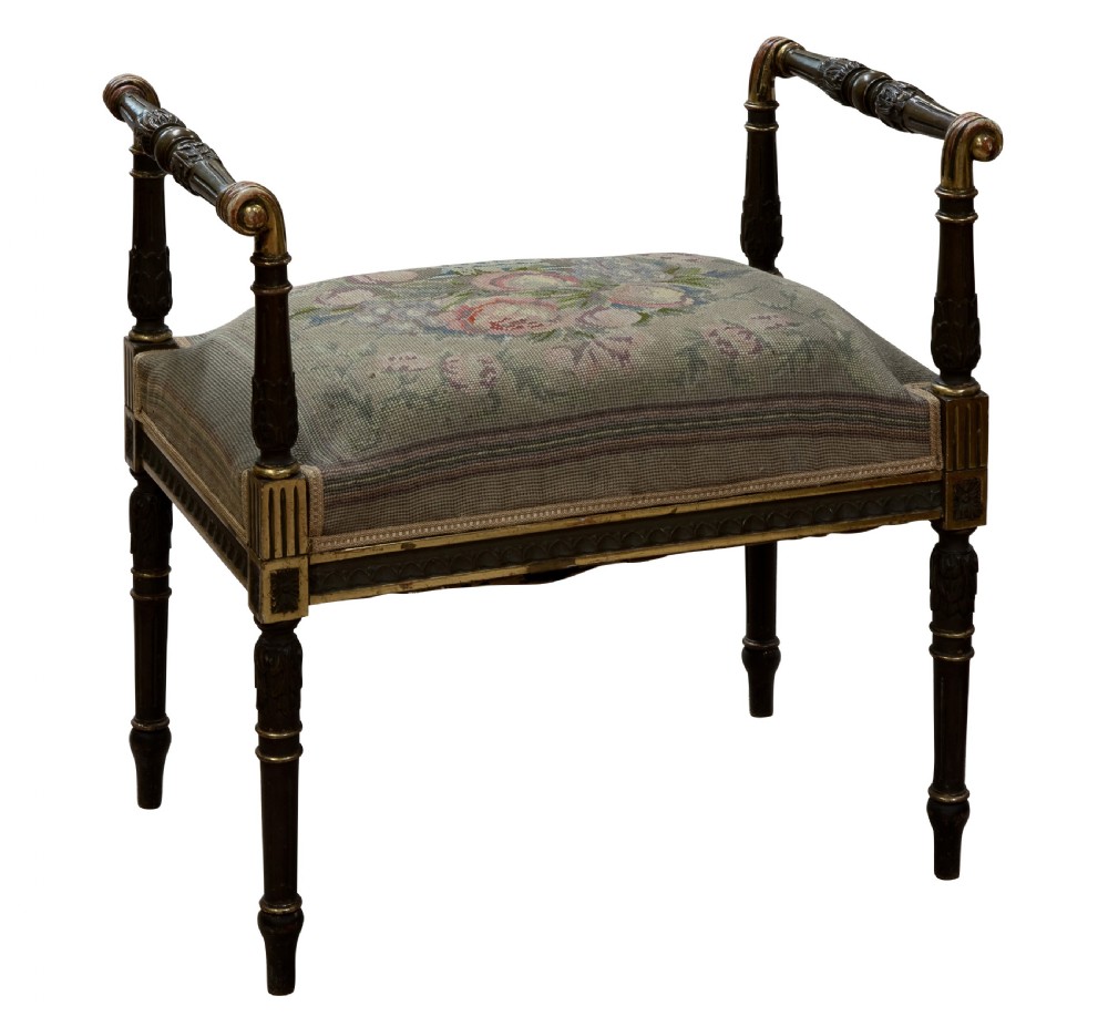19thC painted French window seat