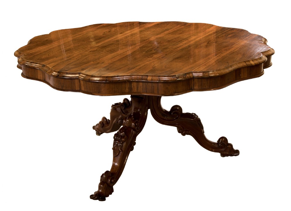 Regency rosewood circular tilt-top breakfast table