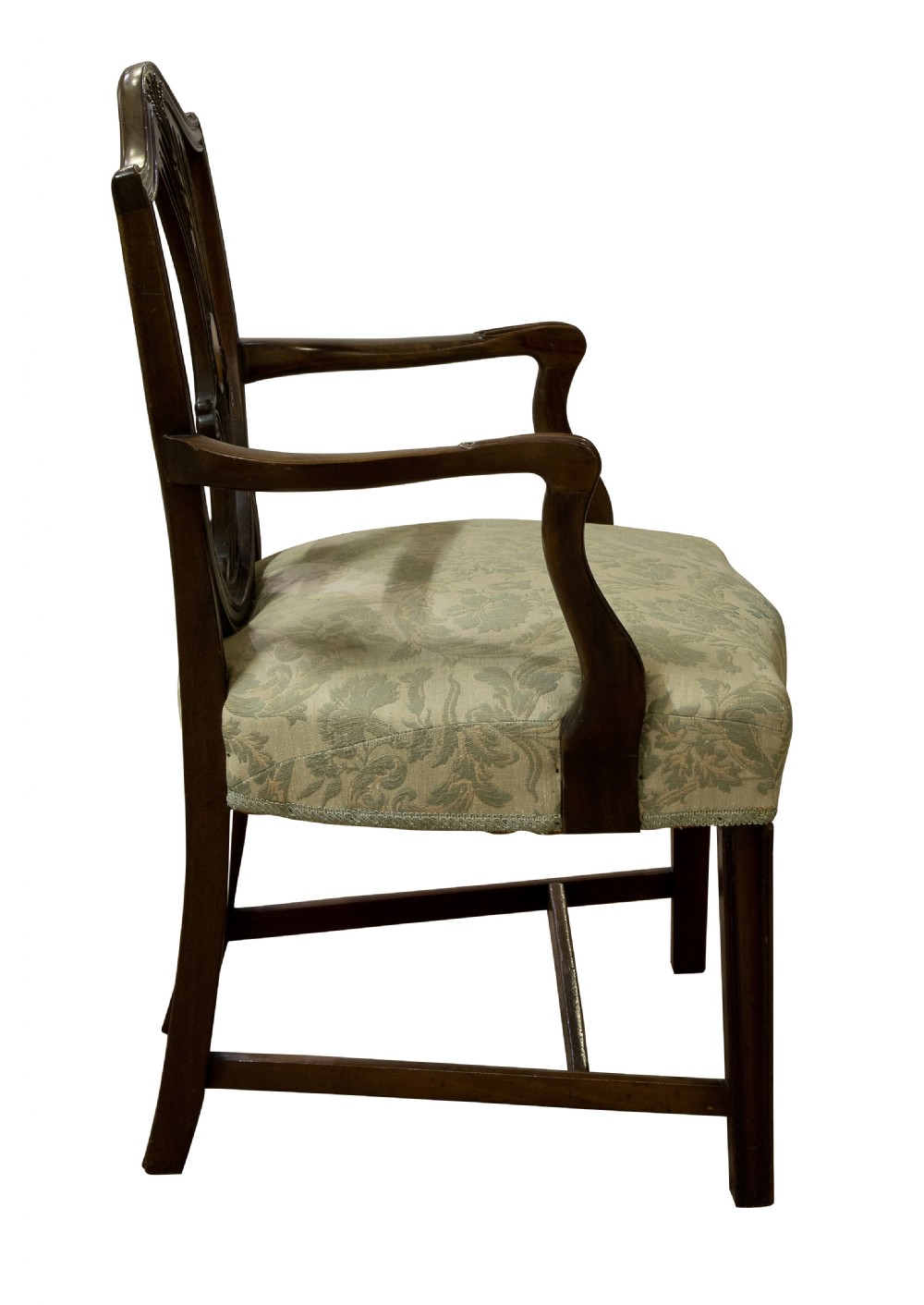 Set of four mahogany Hepplewhite style shield back armchairs View III