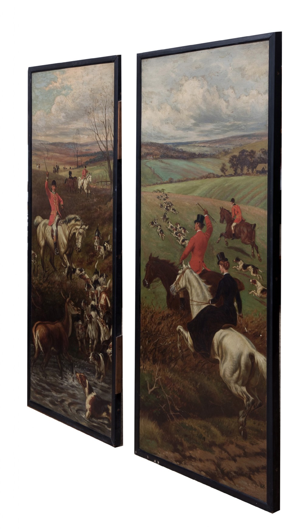 Pair of 19thC oil on canvas panels signed W.H.Hopkins