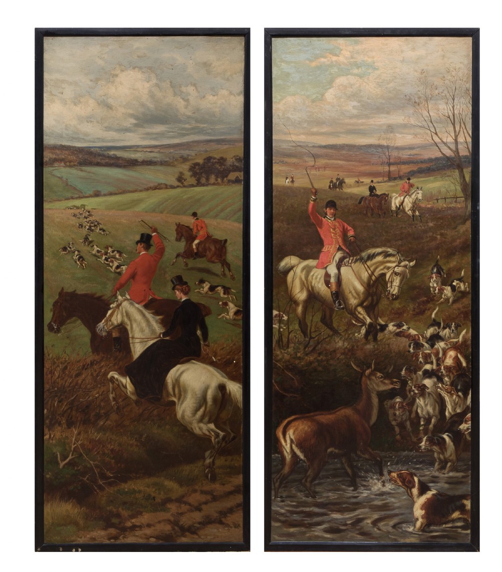 Pair of 19thC oil on canvas panels signed W.H.Hopkins View V