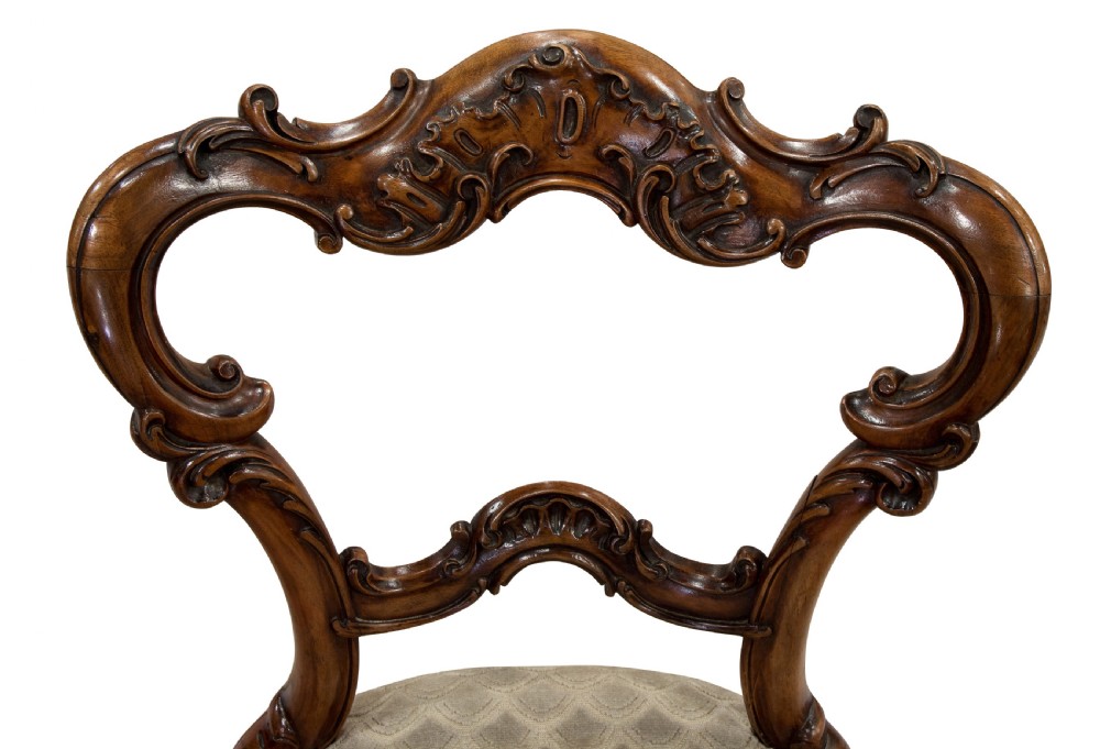 Pair of walnut side chairs c1855 View VI