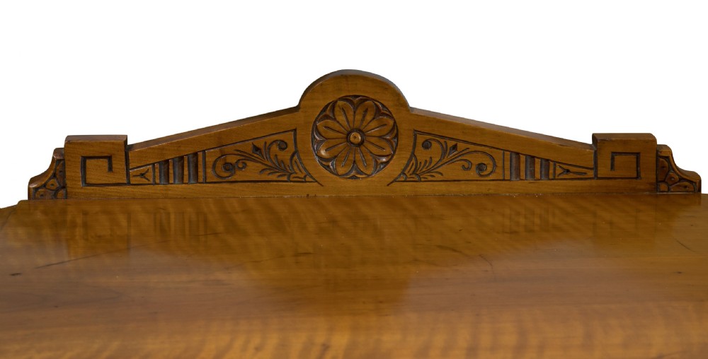 Late 19thC maplewood bedside cupboard with plated handle View V