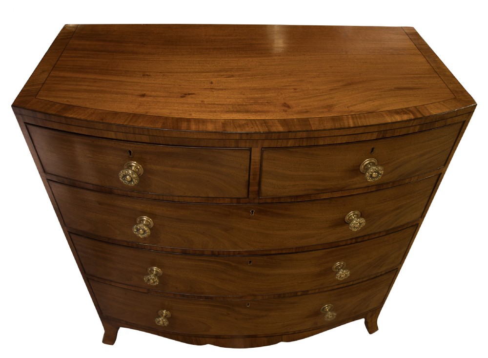 Regency mahogany bowfronted chest of drawers View IV