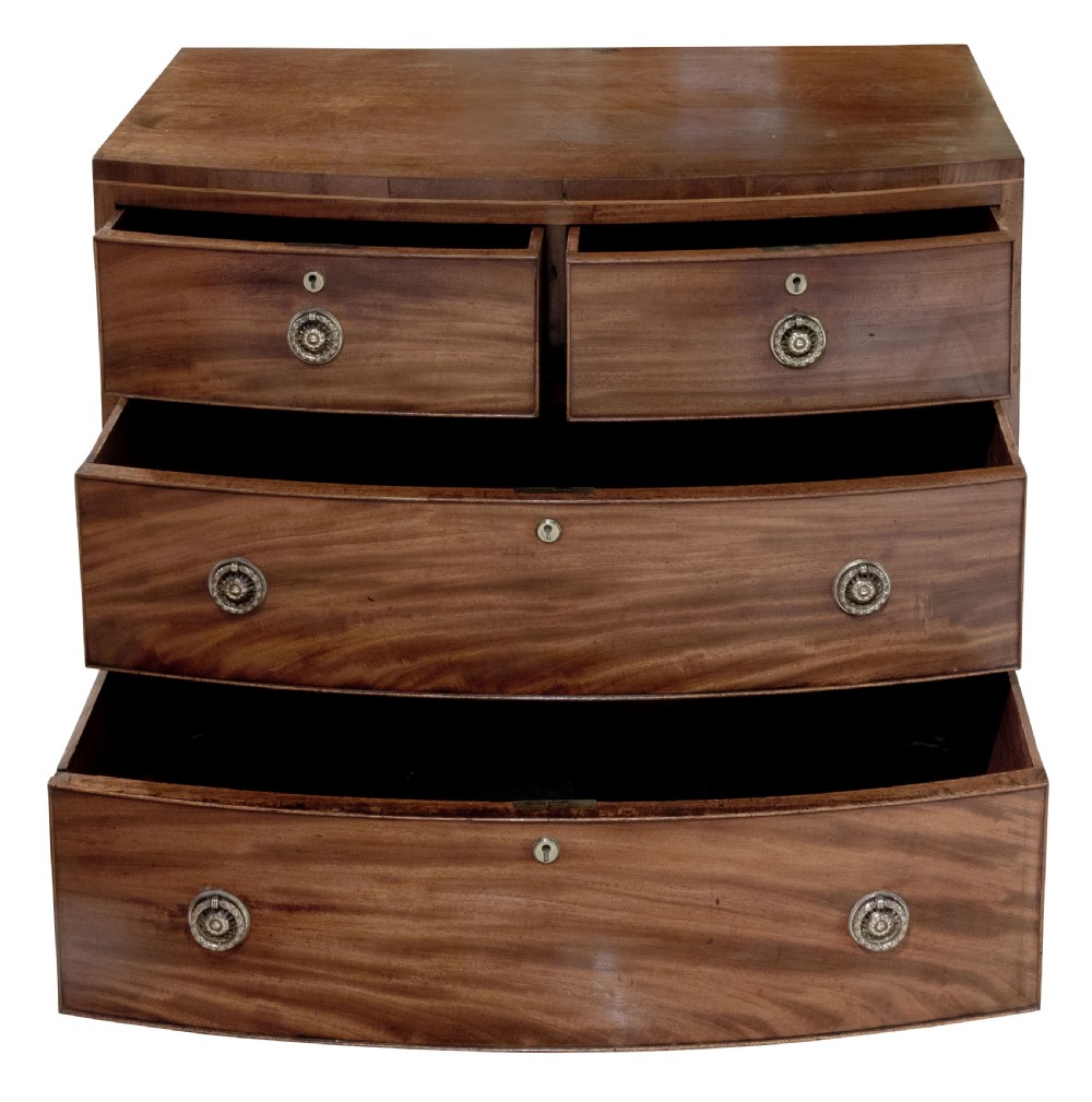 Georgian mahogany bowfronted chest of drawers View VI