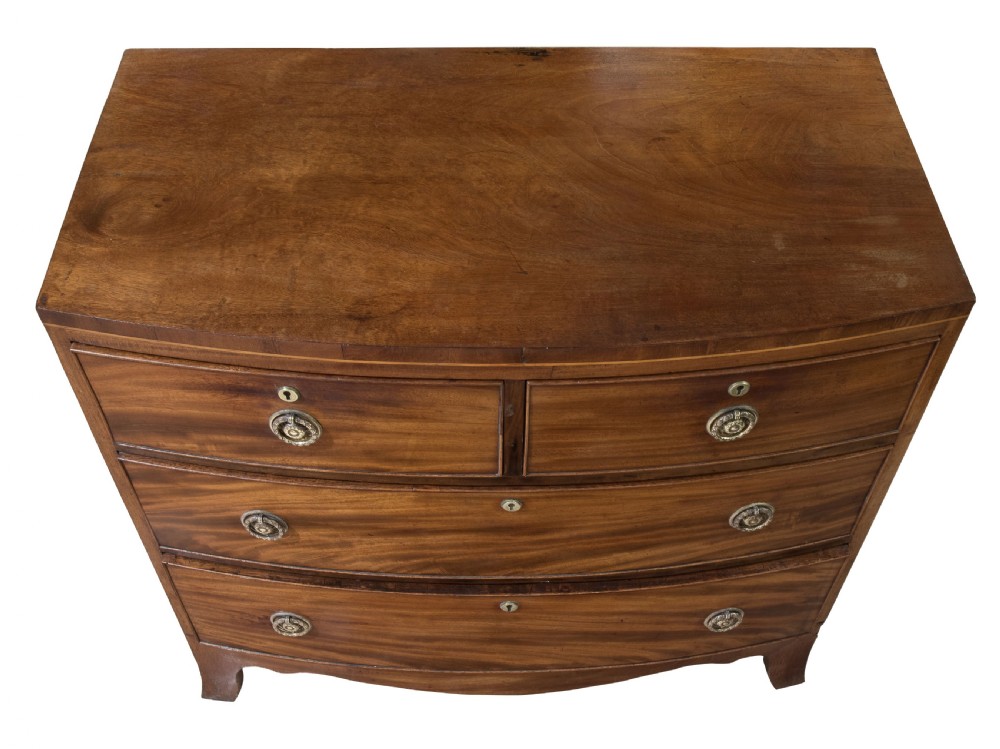 Georgian mahogany bowfronted chest of drawers View II