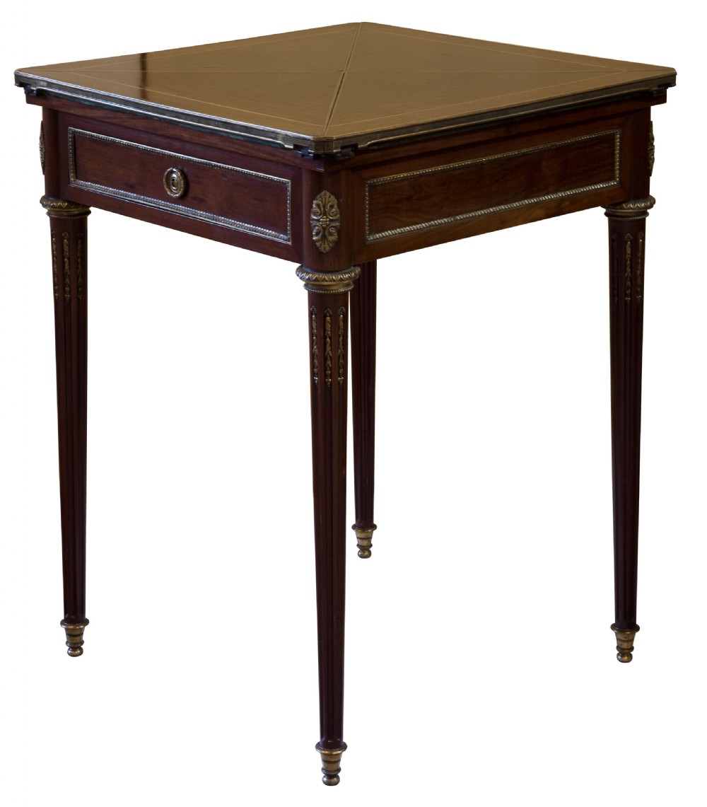 Louis XVI style envelope card table