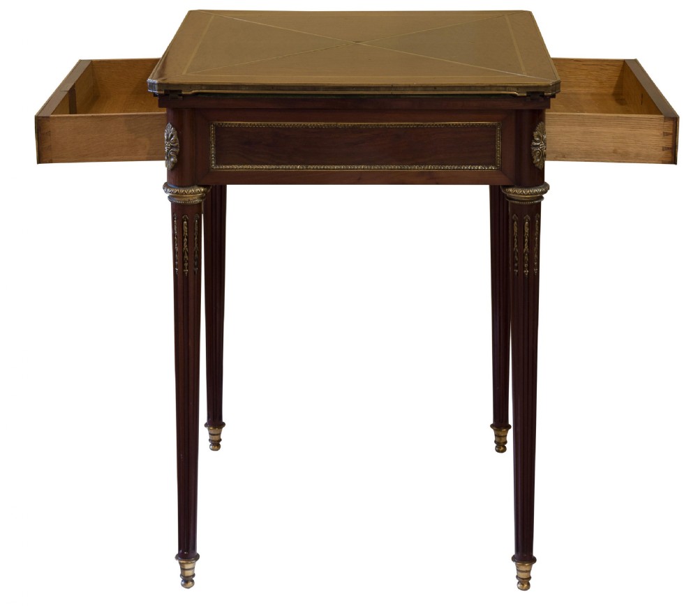 Louis XVI style envelope card table View III