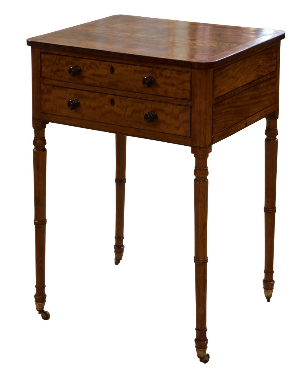 Regency, satinwood & ebony inlaid work table