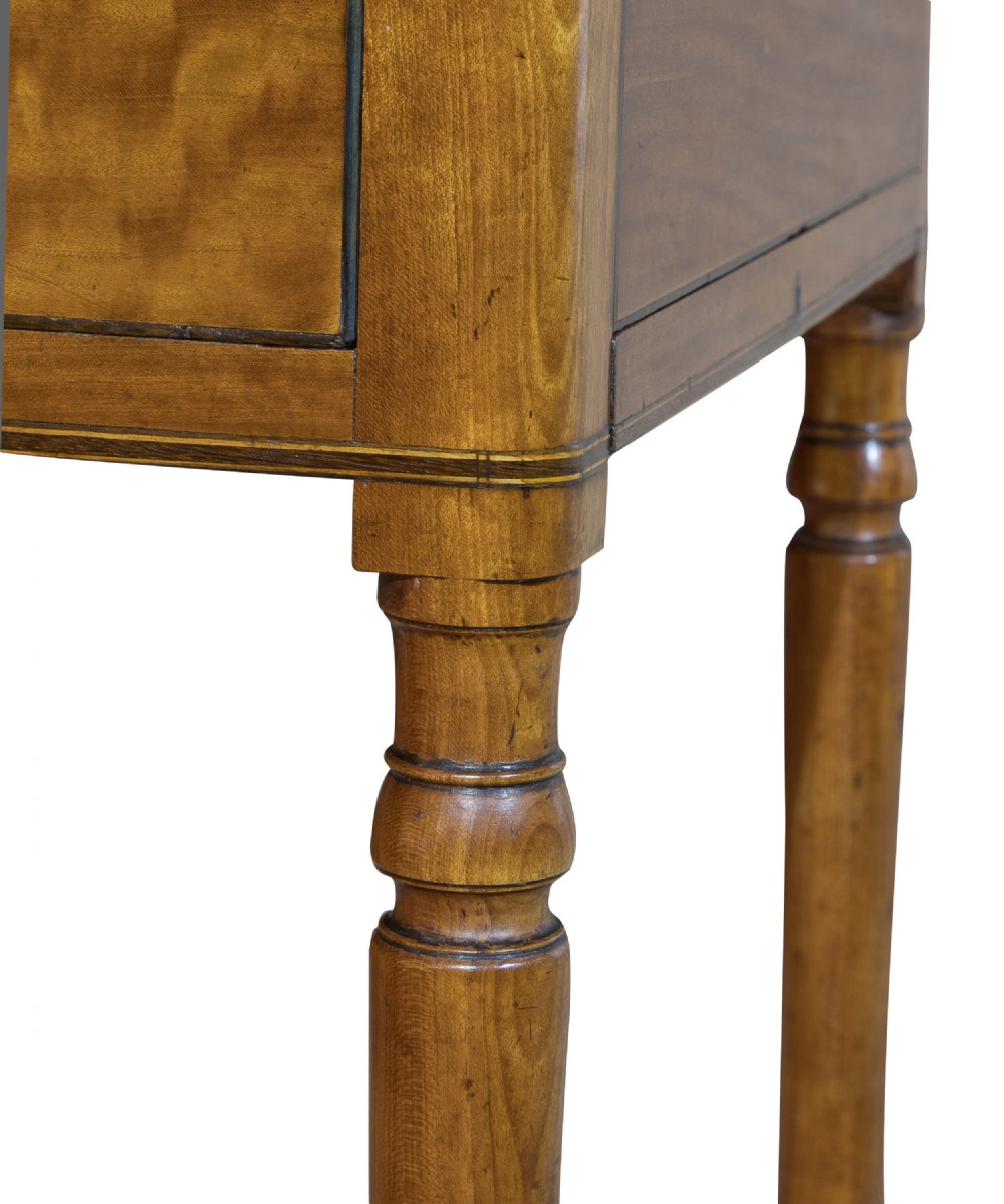 Regency, satinwood & ebony inlaid work table View IV