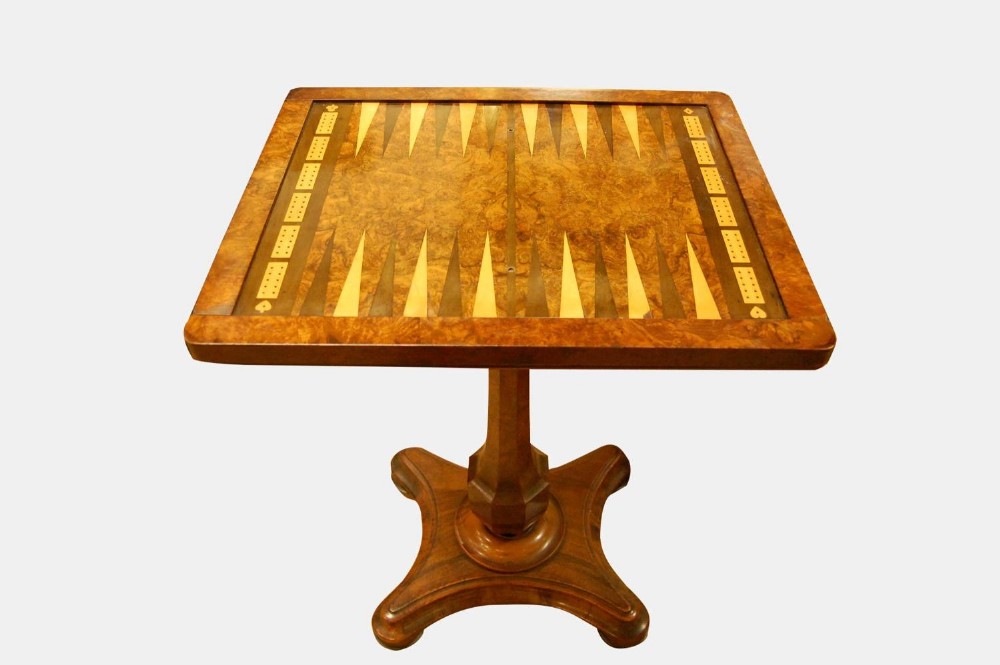 Burr Walnut Games Table
