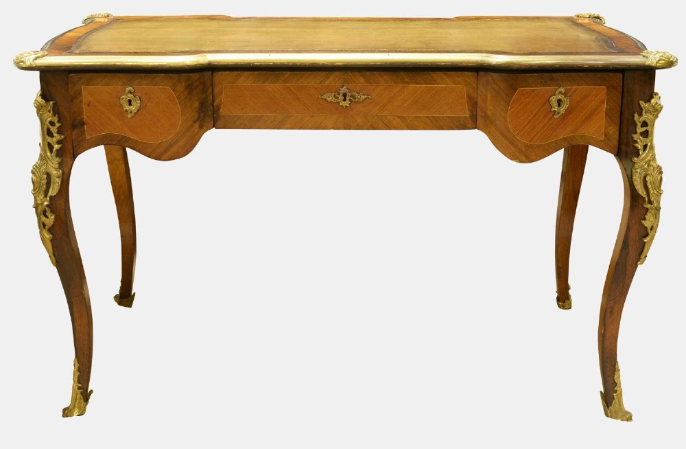 French 19th Century Kingwood Louis XV Bureau Plat