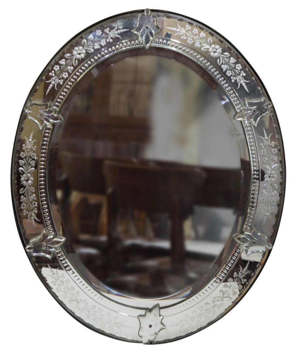 19th Century Venetian Etched Mirror