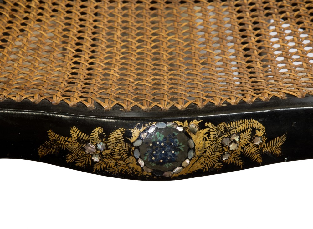 Decorative papier mache Victorian spoon back nursing chair c1860 View VI