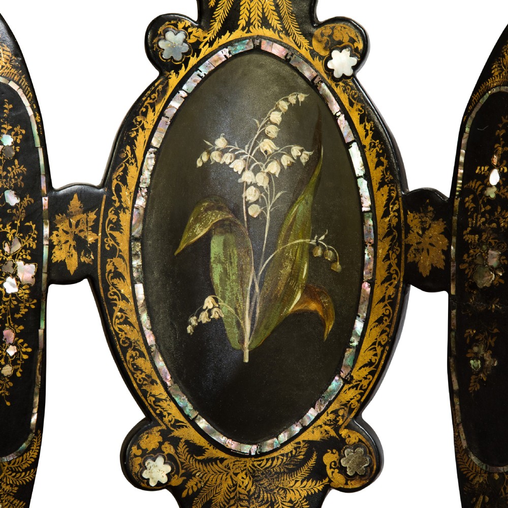 Decorative papier mache Victorian spoon back nursing chair c1860 View VII
