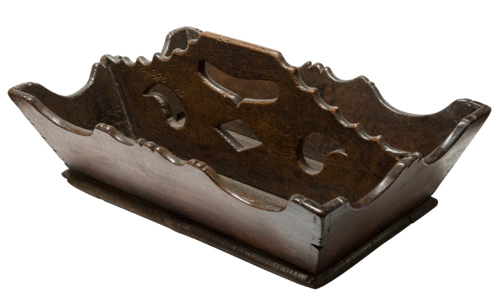 Welsh oak twin compartment cutlery tray c1800