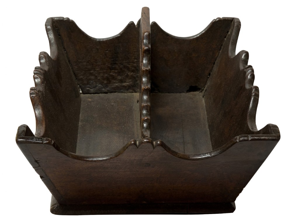 Welsh oak twin compartment cutlery tray c1800 View II