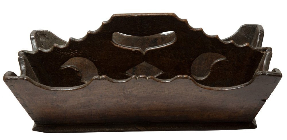 Welsh oak twin compartment cutlery tray c1800 View III