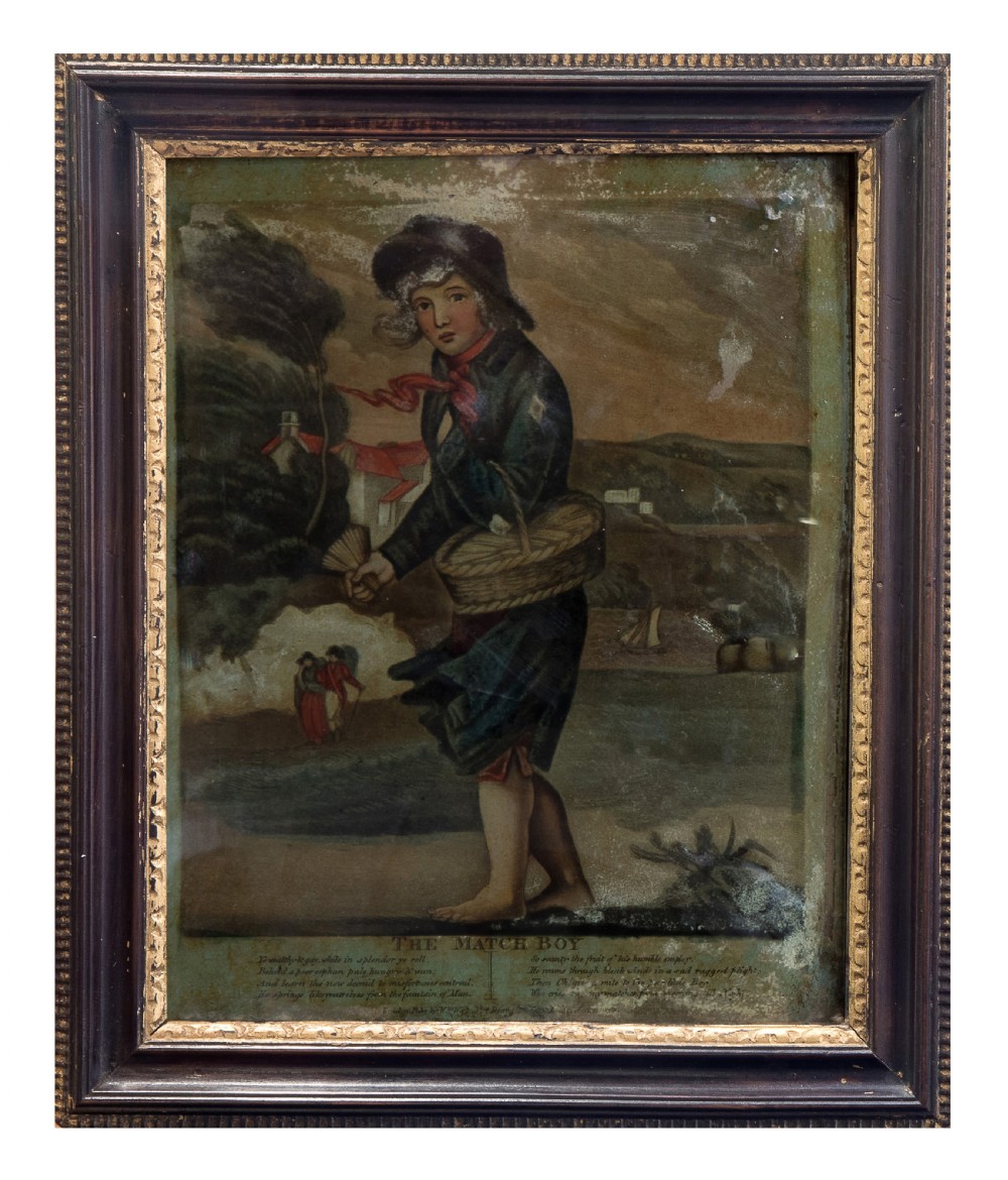 Pair of 19thC gloss paintings 'The Match Boy' & 'The Gypsy Girl' View III