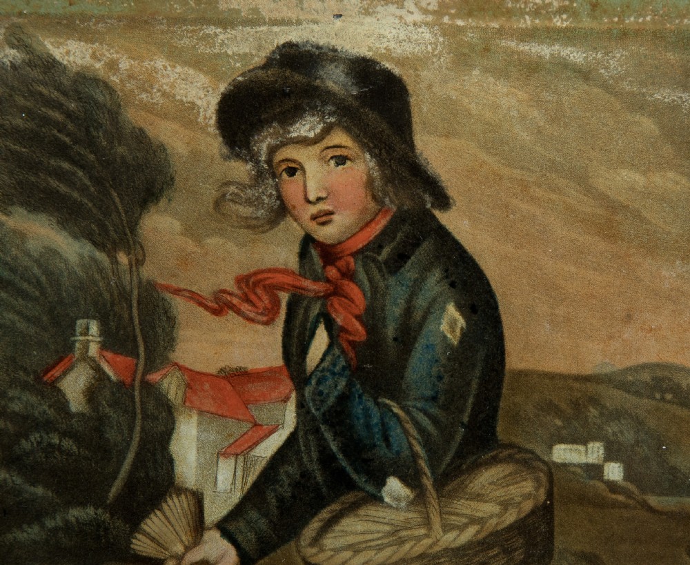 Pair of 19thC gloss paintings 'The Match Boy' & 'The Gypsy Girl' View V