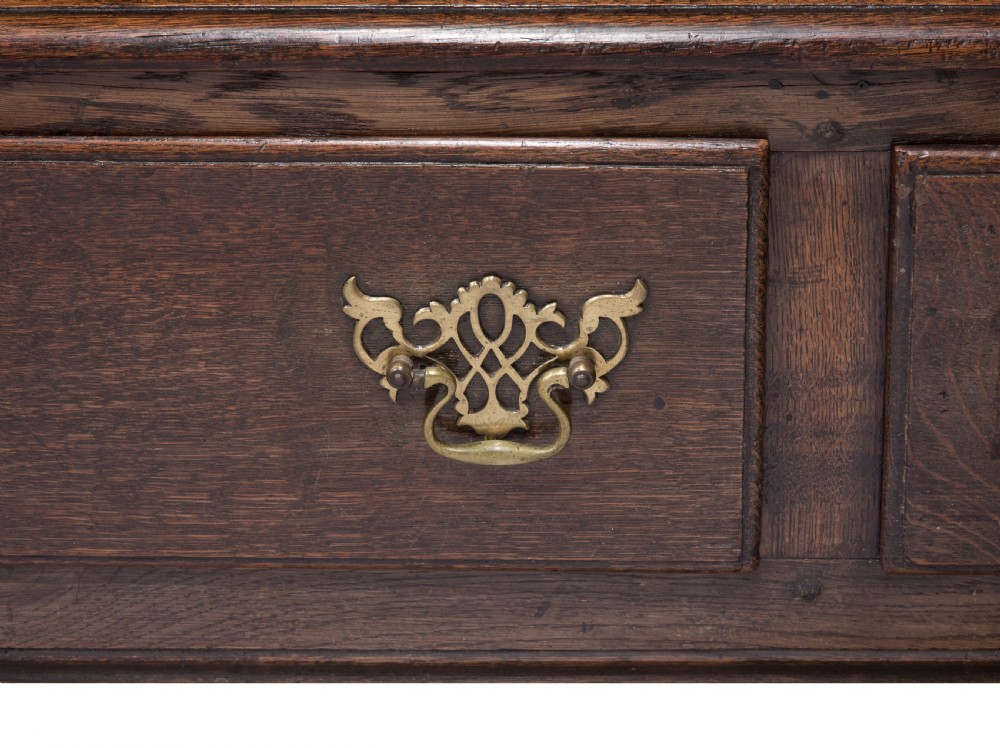 Solid oak English dresser with three drawers c1910 View IV