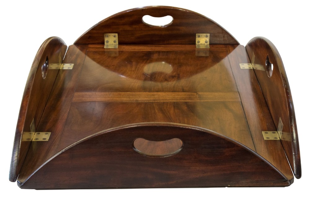 Very fine Regency oval folding butlers' tray of first rate colour View III