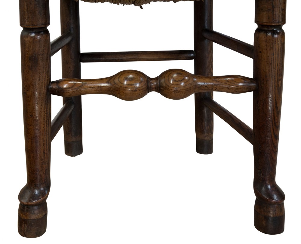 Fine set of 6+2 ash ladder back chairs of lovely colour & patina c1820 View VII