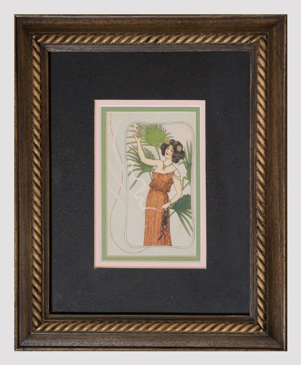 Set of four well framed pictures (French postcards) View III