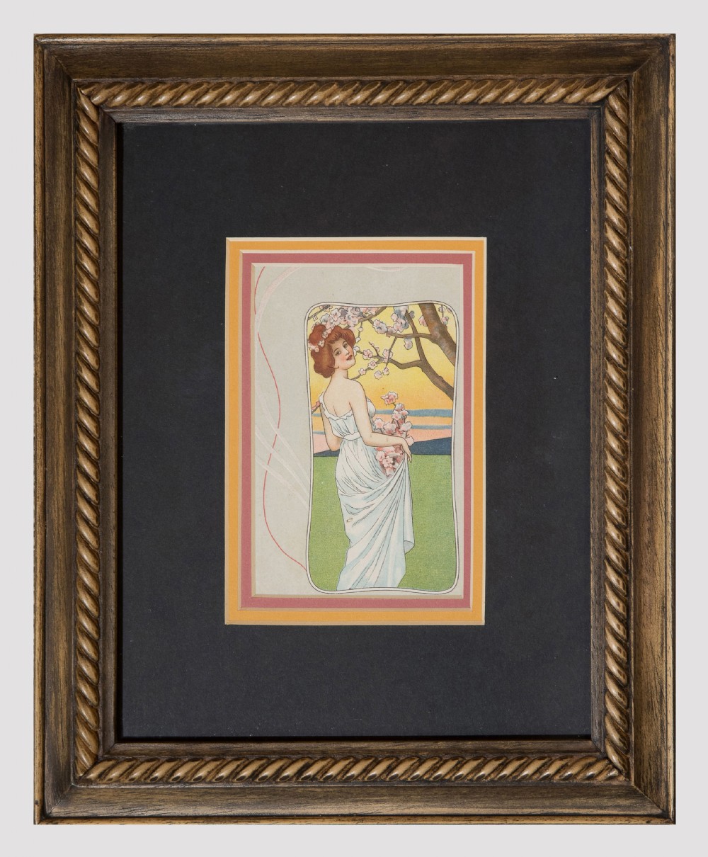 Set of four well framed pictures (French postcards) View V