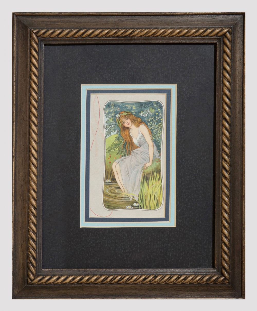 Set of four well framed pictures (French postcards) View VII