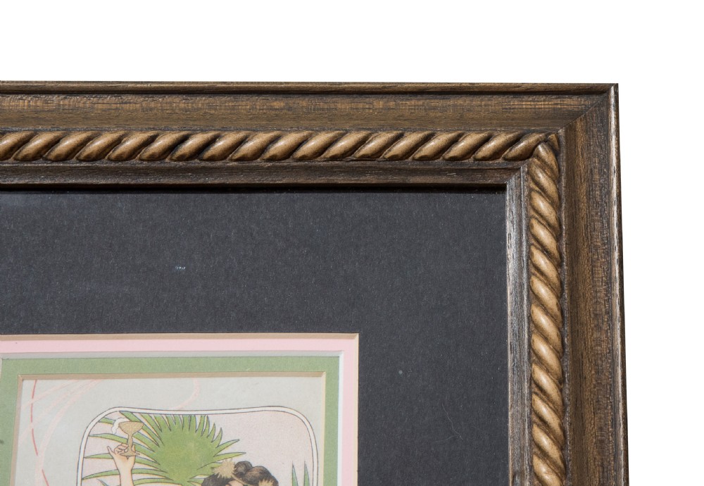 Set of four well framed pictures (French postcards) View XII