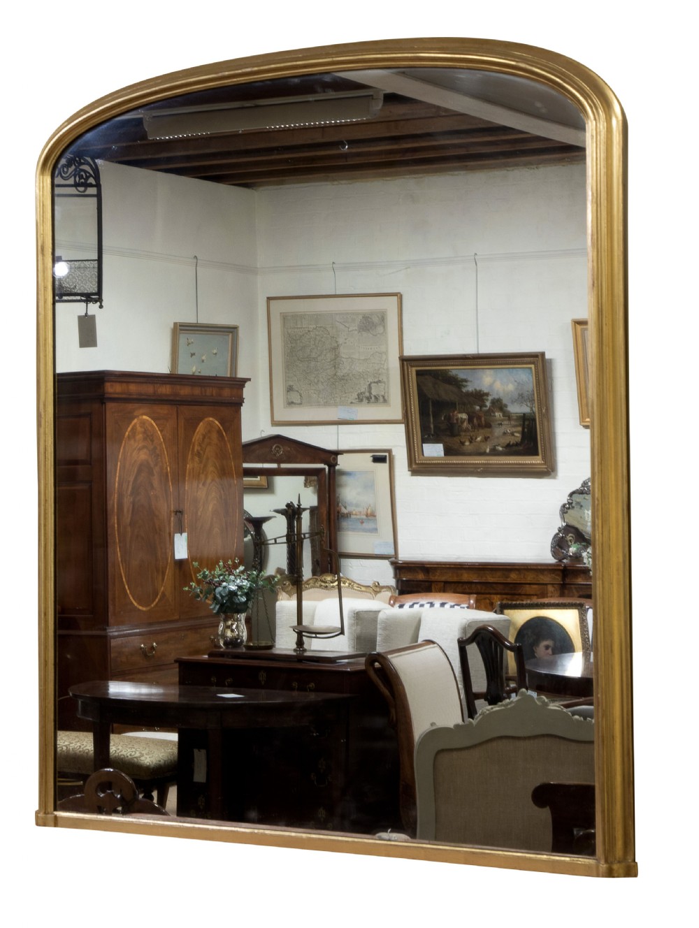 Mid Victorian giltwood framed overmantel mirror c1870