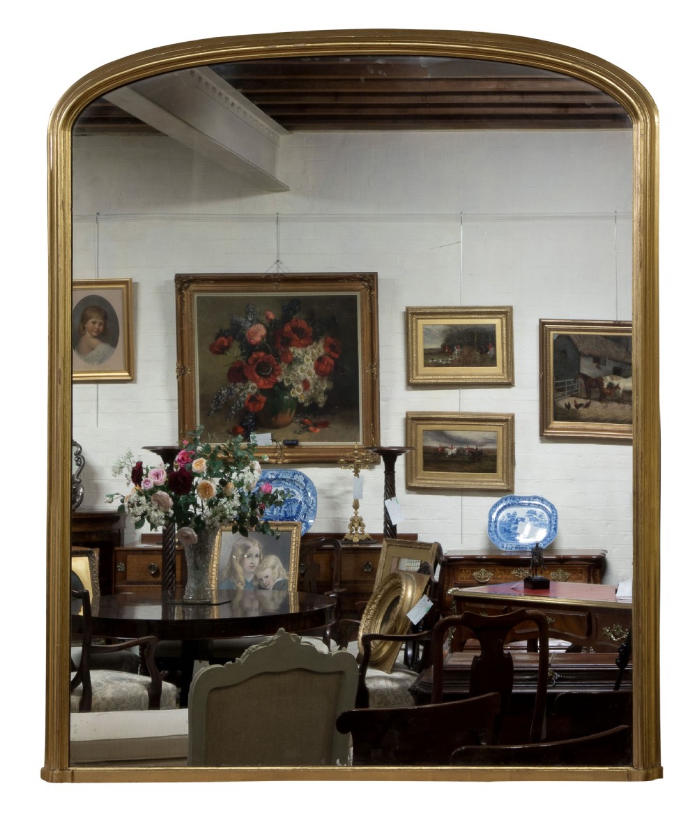 Mid Victorian giltwood framed overmantel mirror c1870 View II