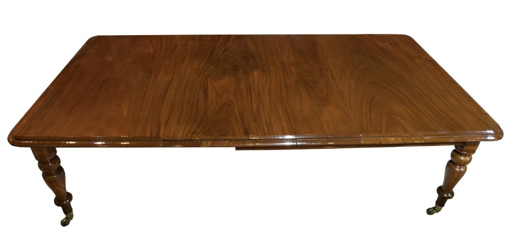 Victorian mahogany extending dining table with 2 original leaves c1870 View V