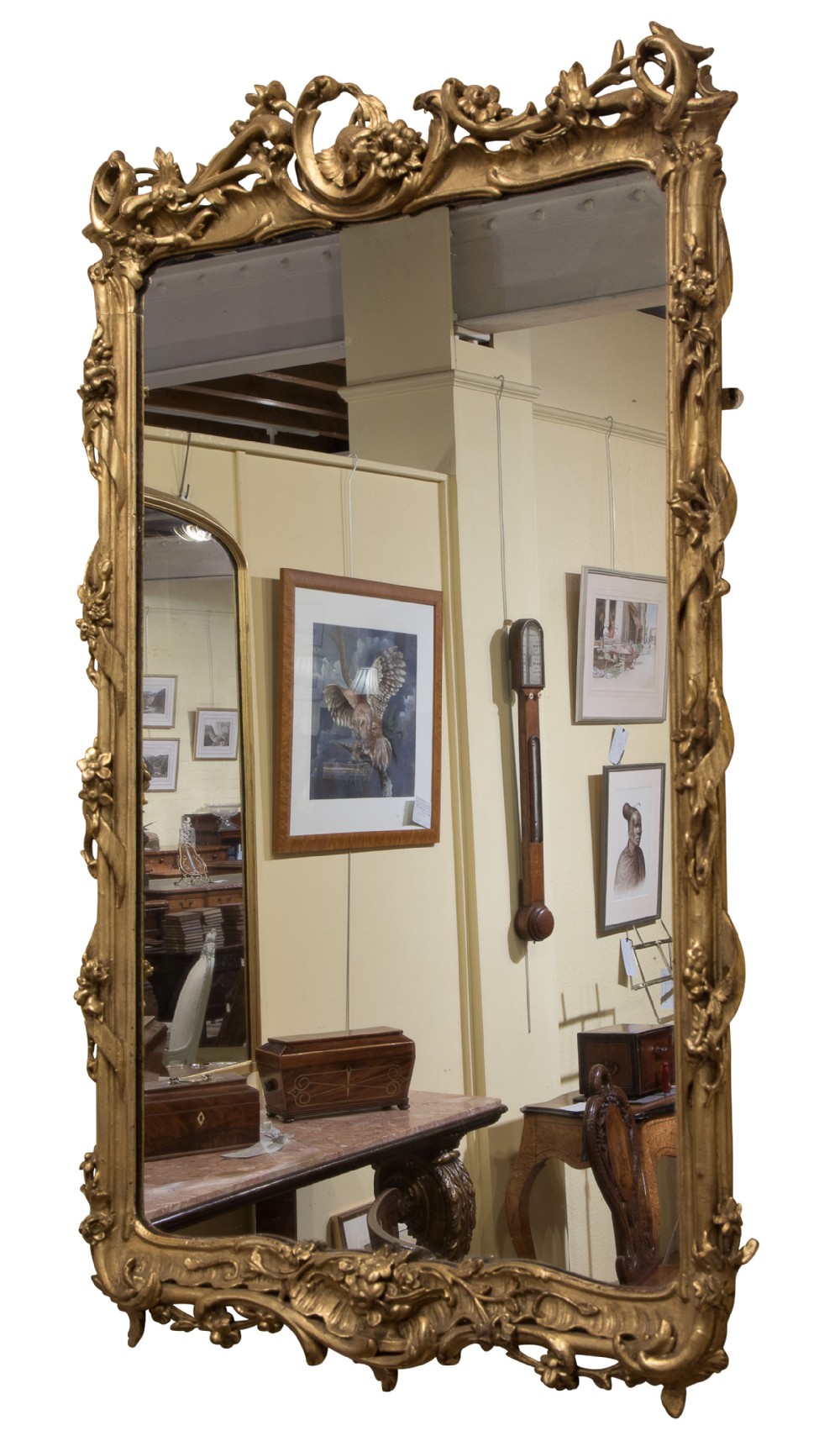 19thC giltwood wall mirror c1880