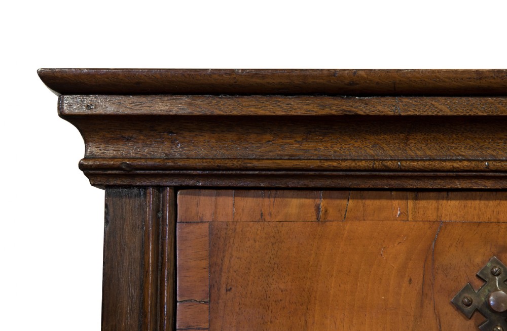 18thC walnut & oak chest on stand supported on cabriole legs View IV