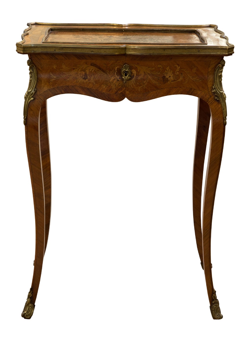 French walnut & marquetry vitrine with ormolu mounts c1870 View IV