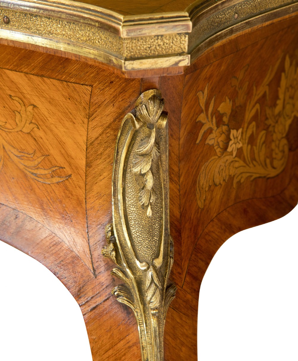 French walnut & marquetry vitrine with ormolu mounts c1870 View X