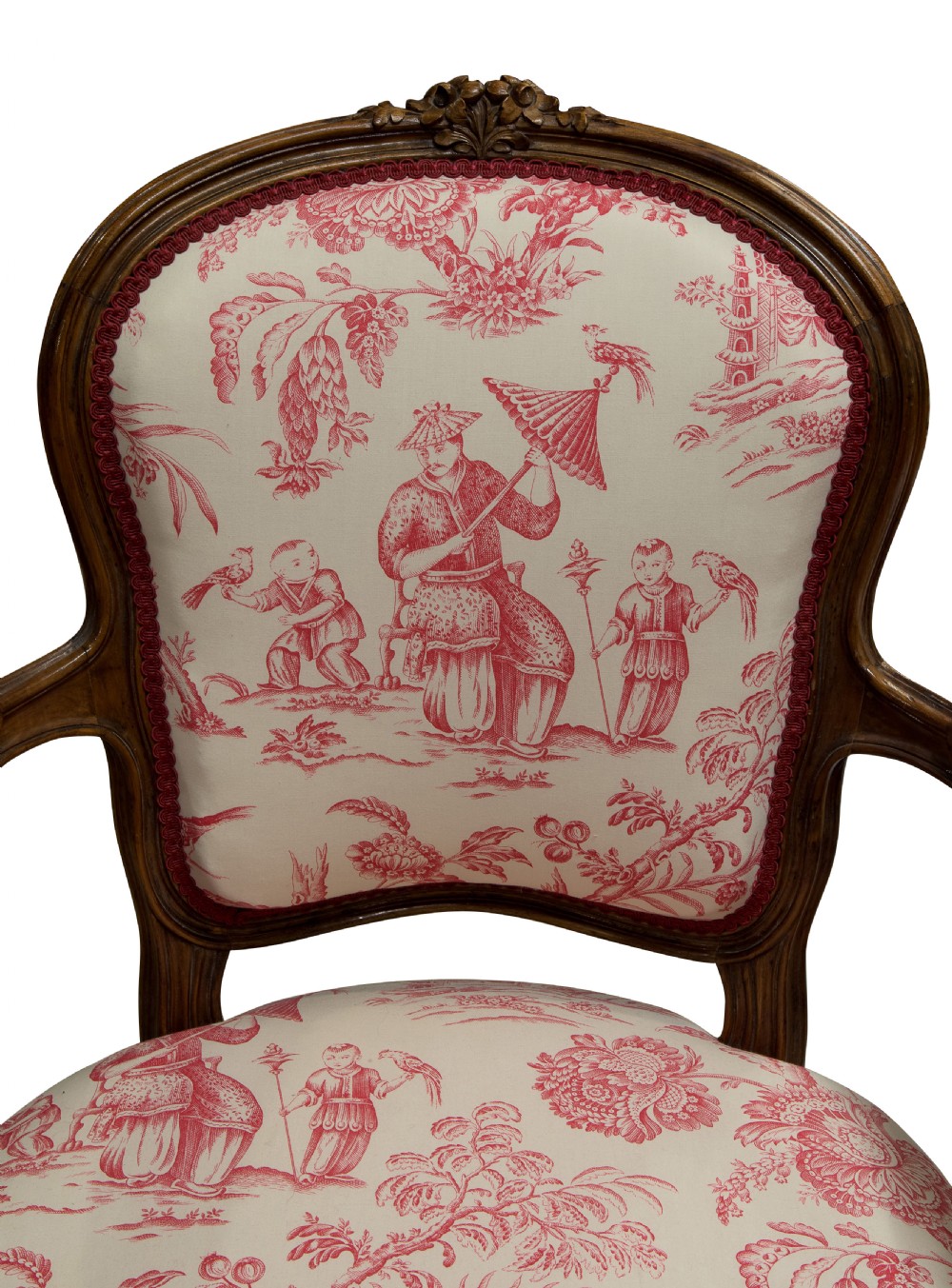 Walnut framed Louis XVI style fauteille c1900 View IV