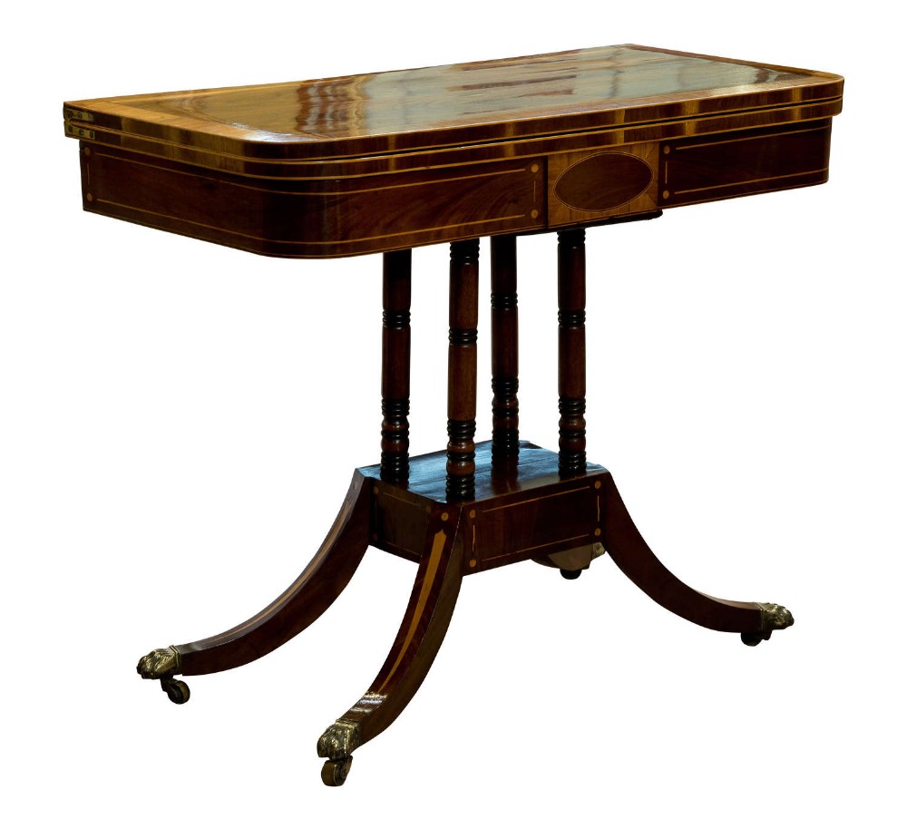 Fine quality Regency Card Table with Satinwood Cross- Banding c1820