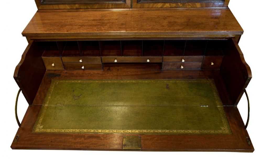 Good regency secretaire-bookcase with astragal glazed top c1820 View V