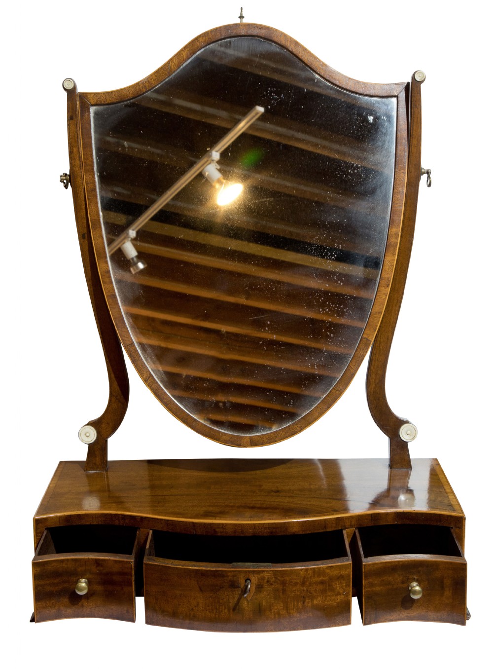 George III mahogany serpentine front toilet mirror View IV