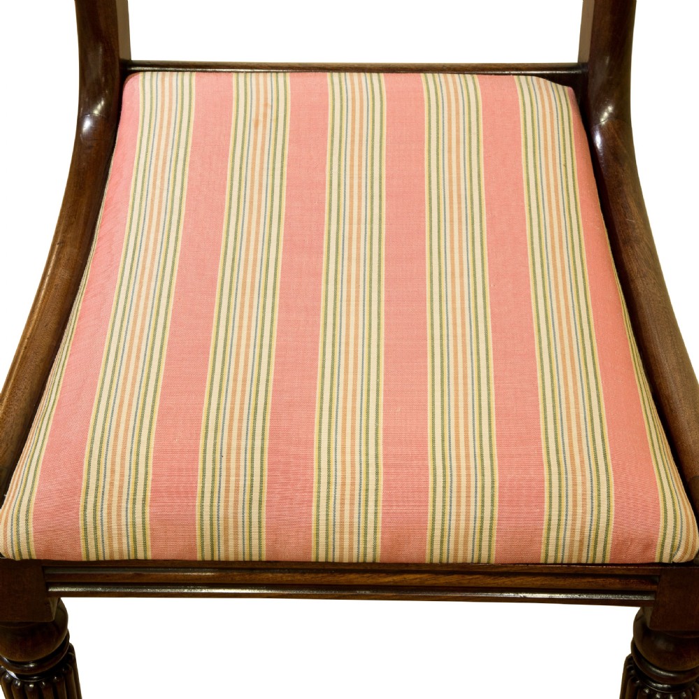 Fine set of 8 regency mahogany dining chairs with carved backs c1820 View IX