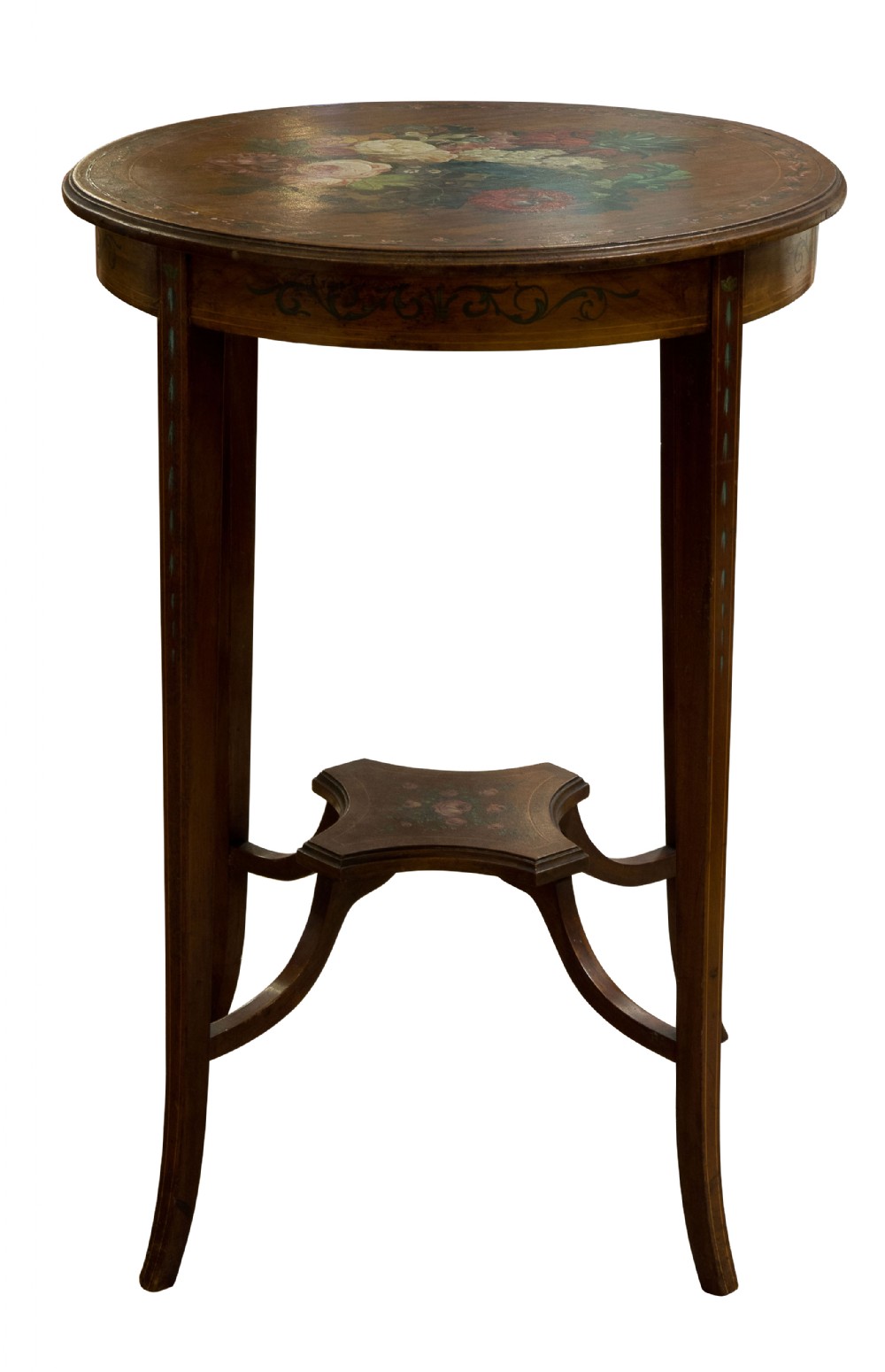 Edwardian mahogany and painted side table