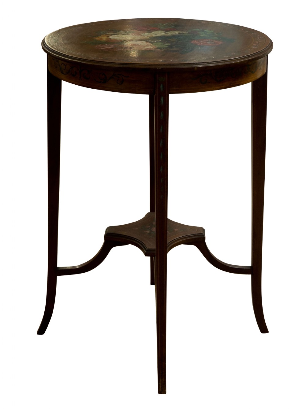 Edwardian mahogany and painted side table View II