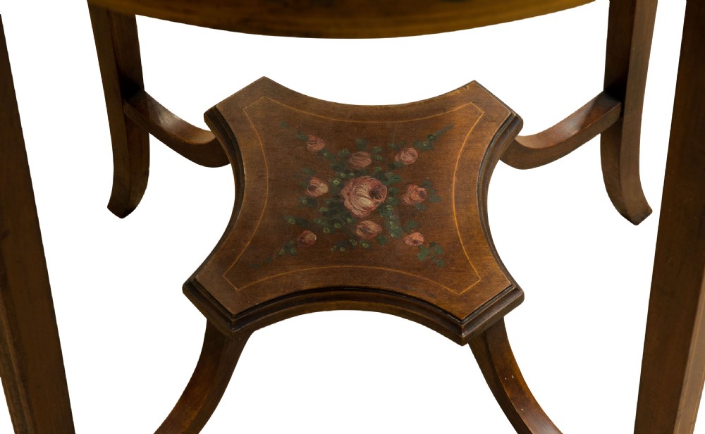Edwardian mahogany and painted side table View III
