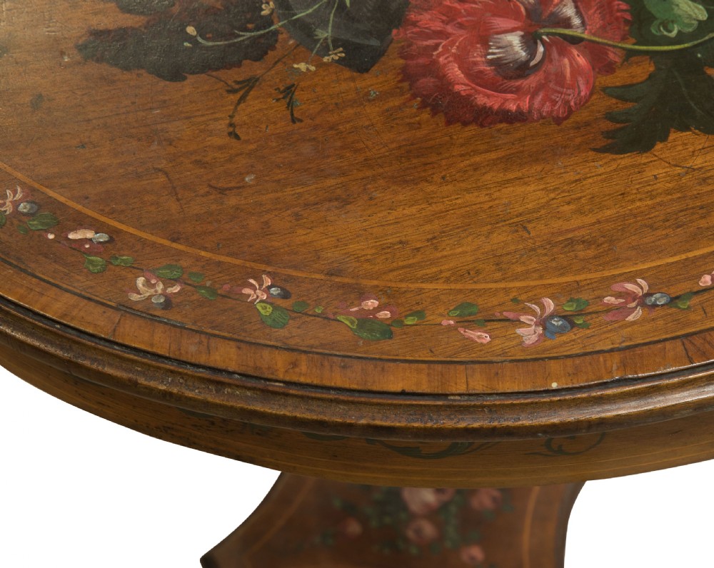 Edwardian mahogany and painted side table View IV